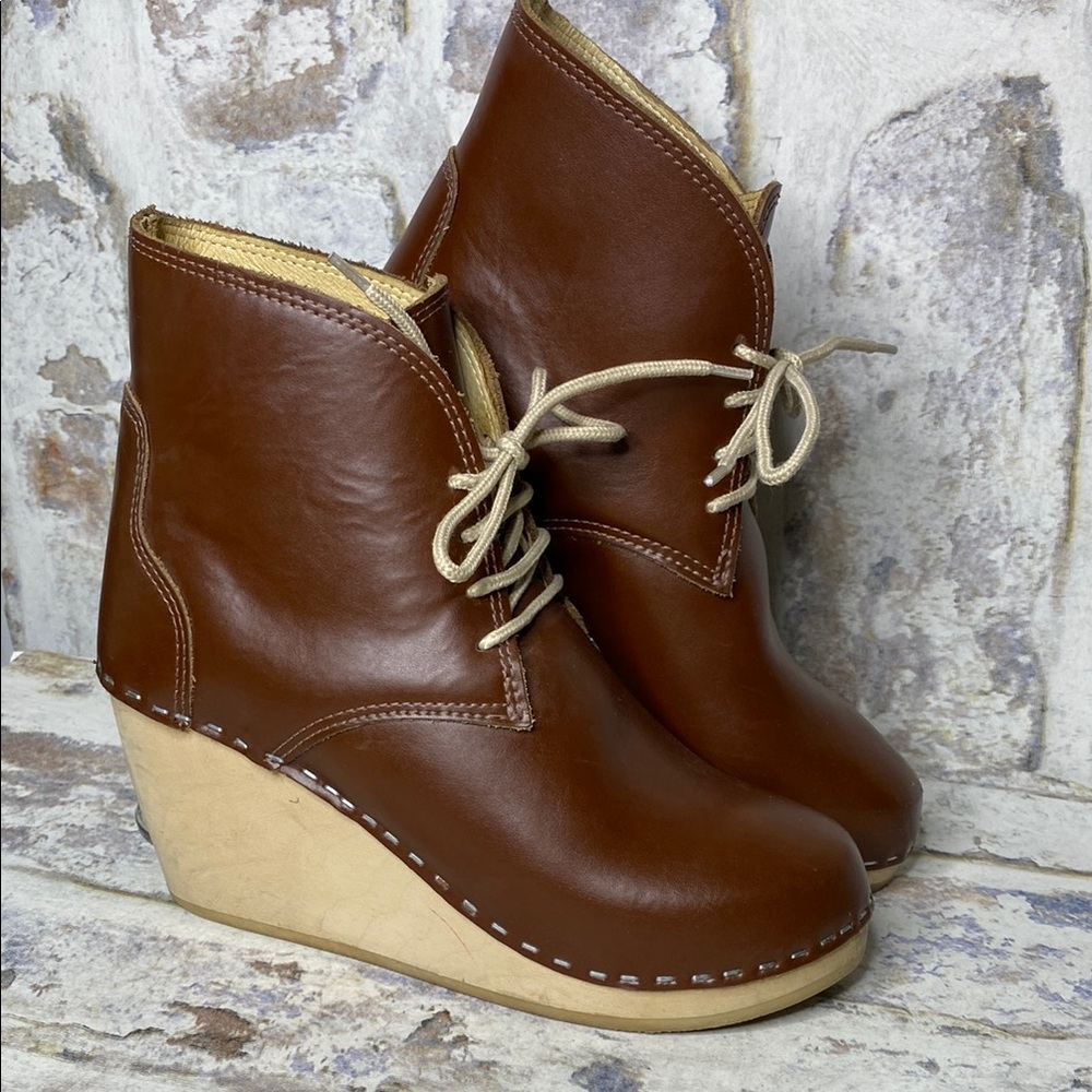 Maguba Casablanca Lace Up Wedge Booties